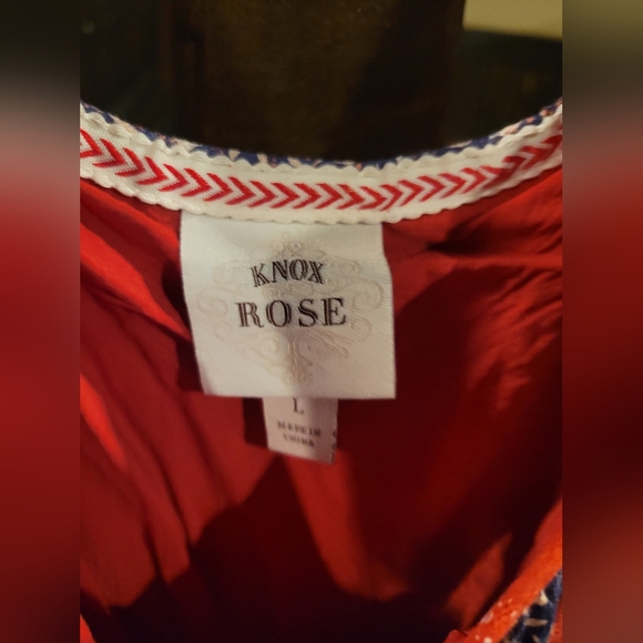 Knox Rose Red Flutter Short Sleeve A-Line Dress L - Picture 3 of 4